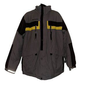 Columbia Winter Coat Big Boys 18 20 Gray Hooded Lined Insulation Pockets